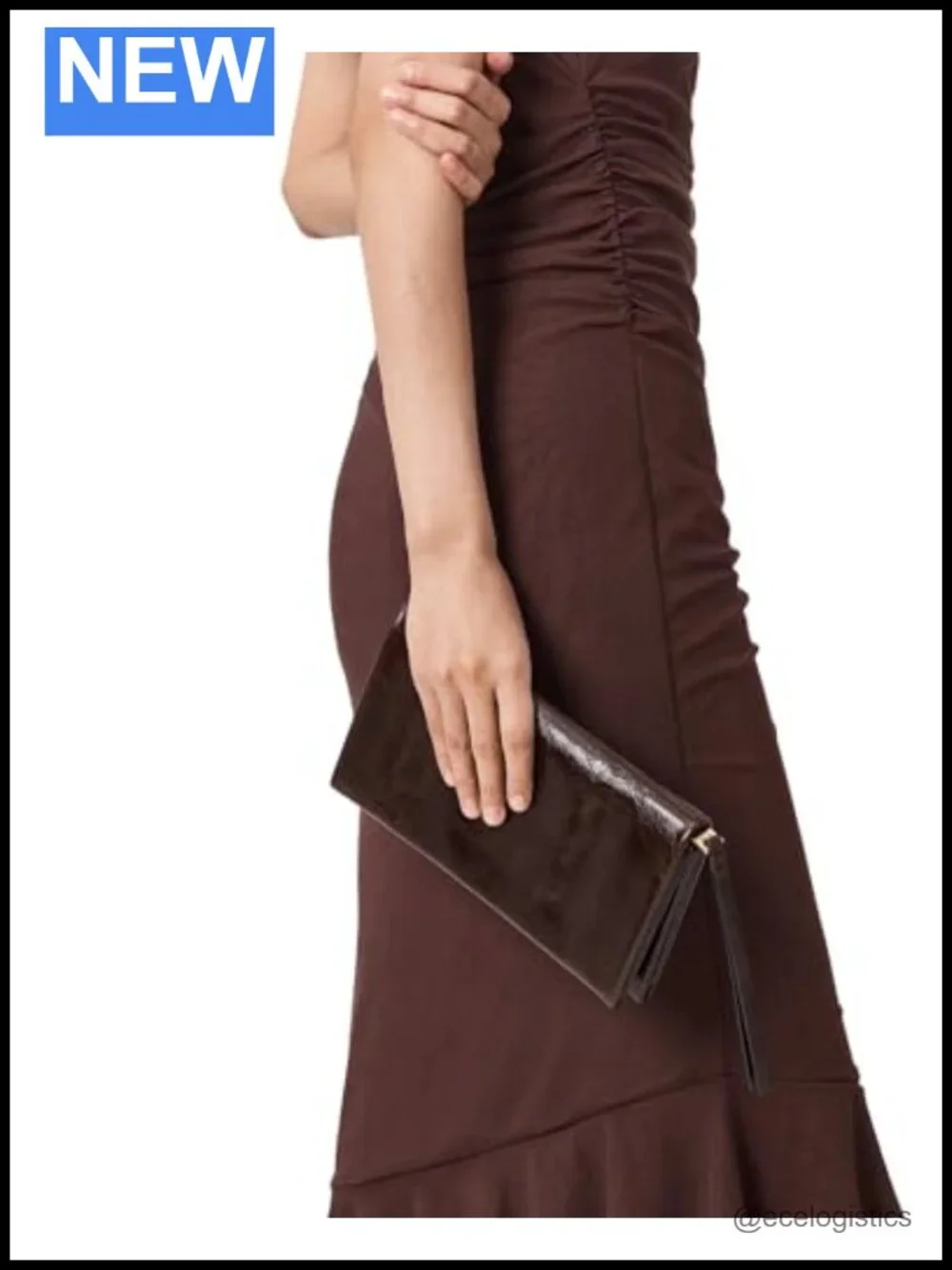 AllSaints Harluna Clutch Cognac Brown One Size